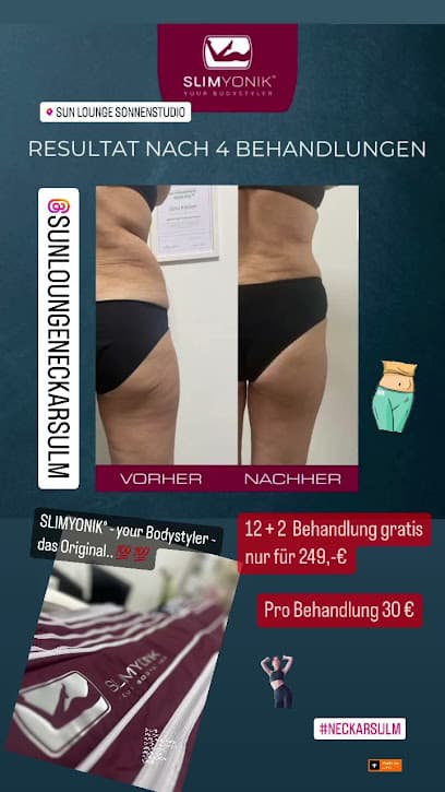 Sonnenstudio Sunlounge Neckarsulm / Abnehmen Slimyonik Bodystyler & HYLOBOOST Hautpflege